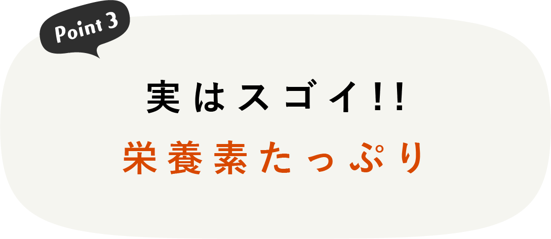 実はスゴイ!!栄養素たっぷり