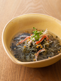 大根の麺風お茶漬け海苔スープ