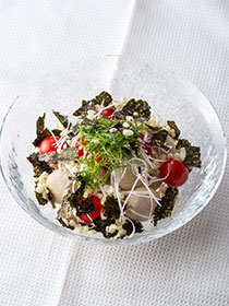 蕎麦がきと海苔のサラダ